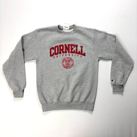 Champion Tops - Cornell University Champion Crewneck Sweatshirt Gray Sz S College Ivy League